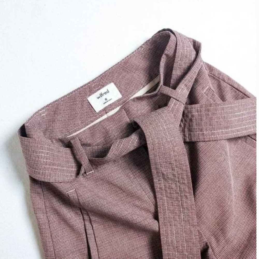 WILFRED | Jallade Tie Front Pant Plaid Gingham Belter Trouser 0 XXS Aritzia